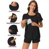 imageEkouaer 3 PCS Maternity Nursing Pajamas Set Postpartum Breastfeeding Short Sleeve Shirts Pregnancy Shorts ampamp Pants Pjs SXXLBlack