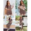 imageEkouaer 3 PCS Maternity Nursing Pajamas Set Postpartum Breastfeeding Short Sleeve Shirts Pregnancy Shorts ampamp Pants Pjs SXXLBrown