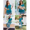 imageEkouaer 3 PCS Maternity Nursing Pajamas Set Postpartum Breastfeeding Short Sleeve Shirts Pregnancy Shorts ampamp Pants Pjs SXXLGreen Print