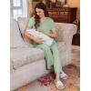 imageEkouaer 3 PCS Maternity Nursing Pajamas Set Postpartum Breastfeeding Short Sleeve Shirts Pregnancy Shorts ampamp Pants Pjs SXXLLight Green