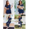 imageEkouaer 3 PCS Maternity Nursing Pajamas Set Postpartum Breastfeeding Short Sleeve Shirts Pregnancy Shorts ampamp Pants Pjs SXXLNavy Blue