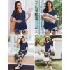 imageEkouaer 3 PCS Maternity Nursing Pajamas Set Postpartum Breastfeeding Short Sleeve Shirts Pregnancy Shorts ampamp Pants Pjs SXXLNavy Blue Print