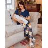 imageEkouaer 3 PCS Maternity Nursing Pajamas Set Postpartum Breastfeeding Short Sleeve Shirts Pregnancy Shorts ampamp Pants Pjs SXXLNavy Blue Print