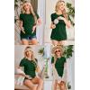 imageEkouaer Womens Nursing Tops 3 Pack Short Sleeve Ribbed Breastfeeding Shirts Double Layer Maternity Shirt Pregnancy ClothesBlackDark GreenBlue