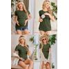 imageEkouaer Womens Nursing Tops 3 Pack Short Sleeve Ribbed Breastfeeding Shirts Double Layer Maternity Shirt Pregnancy ClothesBlackGreyArmy Green