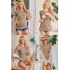 imageEkouaer Womens Nursing Tops 3 Pack Short Sleeve Ribbed Breastfeeding Shirts Double Layer Maternity Shirt Pregnancy ClothesBlackGreyBrown