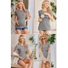 imageEkouaer Womens Nursing Tops 3 Pack Short Sleeve Ribbed Breastfeeding Shirts Double Layer Maternity Shirt Pregnancy ClothesBlackGreyNavy Blue