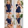 imageEkouaer Womens Nursing Tops 3 Pack Short Sleeve Ribbed Breastfeeding Shirts Double Layer Maternity Shirt Pregnancy ClothesBlackGreyNavy Blue
