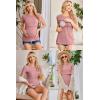imageEkouaer Womens Nursing Tops 3 Pack Short Sleeve Ribbed Breastfeeding Shirts Double Layer Maternity Shirt Pregnancy ClothesBlackGreyPink