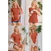 imageEkouaer Womens Nursing Tops 3 Pack Short Sleeve Ribbed Breastfeeding Shirts Double Layer Maternity Shirt Pregnancy ClothesCaramelGreyWine Red