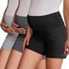 imageEkouaer 3 Pack Womens Maternity Shorts Stretchy Workout Pregnancy Shorts Comfy Lounge Pajama Sleepwear SXXLBlackDark Heather GreyLight Heather Grey