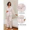 imageEkouaer Satin Lounge Sets for Women 2 Pieces Silk Pajamas Set Long Sleeve Top with Pants Outfits with BeltChampagne