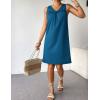imageEkouaer Women Cotton Nightgowns Sleeveless Sleep Shirts Lace Night Shirts Sleep Dress S3XLBlue