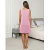 imageEkouaer Women Cotton Nightgowns Sleeveless Sleep Shirts Lace Night Shirts Sleep Dress S3XLCoral Pink