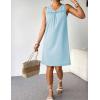 imageEkouaer Women Cotton Nightgowns Sleeveless Sleep Shirts Lace Night Shirts Sleep Dress S3XLLight Blue