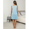 imageEkouaer Women Cotton Nightgowns Sleeveless Sleep Shirts Lace Night Shirts Sleep Dress S3XLLight Blue