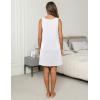 imageEkouaer Women Cotton Nightgowns Sleeveless Sleep Shirts Lace Night Shirts Sleep Dress S3XLWhite