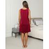 imageEkouaer Women Cotton Nightgowns Sleeveless Sleep Shirts Lace Night Shirts Sleep Dress S3XLWine Red
