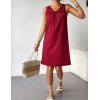 imageEkouaer Women Cotton Nightgowns Sleeveless Sleep Shirts Lace Night Shirts Sleep Dress S3XLWine Red