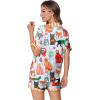 imageEkouaer Womens Silk Satin Pajamas Set Animals Print Pjs Button Down Short Sleeve Lounge Set 2 Piece SleepwearBlue Cat