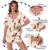 imageEkouaer Womens Silk Satin Pajamas Set Animals Print Pjs Button Down Short Sleeve Lounge Set 2 Piece SleepwearColored Puppy