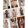 imageEkouaer Womens Silk Satin Pajamas Set Animals Print Pjs Button Down Short Sleeve Lounge Set 2 Piece SleepwearNavy Blue Mermaid