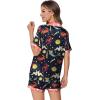 imageEkouaer Womens Silk Satin Pajamas Set Animals Print Pjs Button Down Short Sleeve Lounge Set 2 Piece SleepwearNavy Blue Mermaid