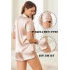 imageEkouaer Womens Silk Satin Pajamas Set Short Sleeve Pj Sets Button Down Pjs 2 Piece Sleepwear Loungewear SXXLChampagne