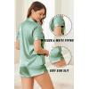 imageEkouaer Womens Silk Satin Pajamas Set Short Sleeve Pj Sets Button Down Pjs 2 Piece Sleepwear Loungewear SXXLLight Green