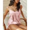imageEkouaer Satin Pajama Sets for Women 2 Piece Silky Cami Pj Set Soft Nightwear Lingerie Sleepwear Set SXXLLight Pink