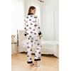 imageEkouaer Silk Pajamas Striped Animal Print Satin Pj Sets Button Down Long Sleeve Silky Pjs Sleepwear Loungewear for WomenBlack and White Panda