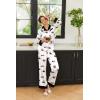 imageEkouaer Silk Pajamas Striped Animal Print Satin Pj Sets Button Down Long Sleeve Silky Pjs Sleepwear Loungewear for WomenBlack and White Panda
