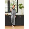 imageEkouaer Silk Pajamas Striped Animal Print Satin Pj Sets Button Down Long Sleeve Silky Pjs Sleepwear Loungewear for WomenBlack and White Stripes