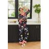 imageEkouaer Silk Pajamas Striped Animal Print Satin Pj Sets Button Down Long Sleeve Silky Pjs Sleepwear Loungewear for WomenBlue Constellation