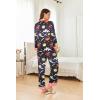 imageEkouaer Silk Pajamas Striped Animal Print Satin Pj Sets Button Down Long Sleeve Silky Pjs Sleepwear Loungewear for WomenBlue Constellation