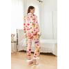 imageEkouaer Silk Pajamas Striped Animal Print Satin Pj Sets Button Down Long Sleeve Silky Pjs Sleepwear Loungewear for WomenChampagne Dessert Dog