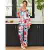 imageEkouaer Silk Pajamas Striped Animal Print Satin Pj Sets Button Down Long Sleeve Silky Pjs Sleepwear Loungewear for WomenDifferent Cute Cat Prints