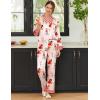 imageEkouaer Silk Pajamas Striped Animal Print Satin Pj Sets Button Down Long Sleeve Silky Pjs Sleepwear Loungewear for WomenDifferent Cute Dogs Prints
