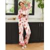 imageEkouaer Silk Pajamas Striped Animal Print Satin Pj Sets Button Down Long Sleeve Silky Pjs Sleepwear Loungewear for WomenDifferent Cute Dogs Prints