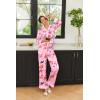 imageEkouaer Silk Pajamas Striped Animal Print Satin Pj Sets Button Down Long Sleeve Silky Pjs Sleepwear Loungewear for WomenFantastic Animals