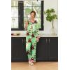 imageEkouaer Silk Pajamas Striped Animal Print Satin Pj Sets Button Down Long Sleeve Silky Pjs Sleepwear Loungewear for WomenGreen Dessert Cat