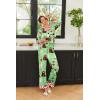 imageEkouaer Silk Pajamas Striped Animal Print Satin Pj Sets Button Down Long Sleeve Silky Pjs Sleepwear Loungewear for WomenGreen Dessert Cat
