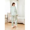 imageEkouaer Silk Pajamas Striped Animal Print Satin Pj Sets Button Down Long Sleeve Silky Pjs Sleepwear Loungewear for WomenLight Green