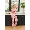 imageEkouaer Silk Pajamas Striped Animal Print Satin Pj Sets Button Down Long Sleeve Silky Pjs Sleepwear Loungewear for WomenPink Dessert Dog