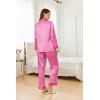 imageEkouaer Silk Pajamas Striped Animal Print Satin Pj Sets Button Down Long Sleeve Silky Pjs Sleepwear Loungewear for WomenPink Leopard