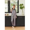 imageEkouaer Silk Pajamas Striped Animal Print Satin Pj Sets Button Down Long Sleeve Silky Pjs Sleepwear Loungewear for WomenPink and Black Stripes