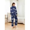imageEkouaer Silk Pajamas Striped Animal Print Satin Pj Sets Button Down Long Sleeve Silky Pjs Sleepwear Loungewear for WomenZebra Print