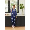 imageEkouaer Silk Pajamas Striped Animal Print Satin Pj Sets Button Down Long Sleeve Silky Pjs Sleepwear Loungewear for WomenZebra Print