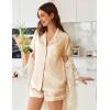 imageEkouaer Womens Satin Silk Pajamas Set Short Sleeve Sleepwear Button Down Top and Shorts Loungewear 2 Piece Pjs Set SXXLChampagne