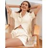 imageEkouaer Womens Satin Silk Pajamas Set Short Sleeve Sleepwear Button Down Top and Shorts Loungewear 2 Piece Pjs Set SXXLChampagne